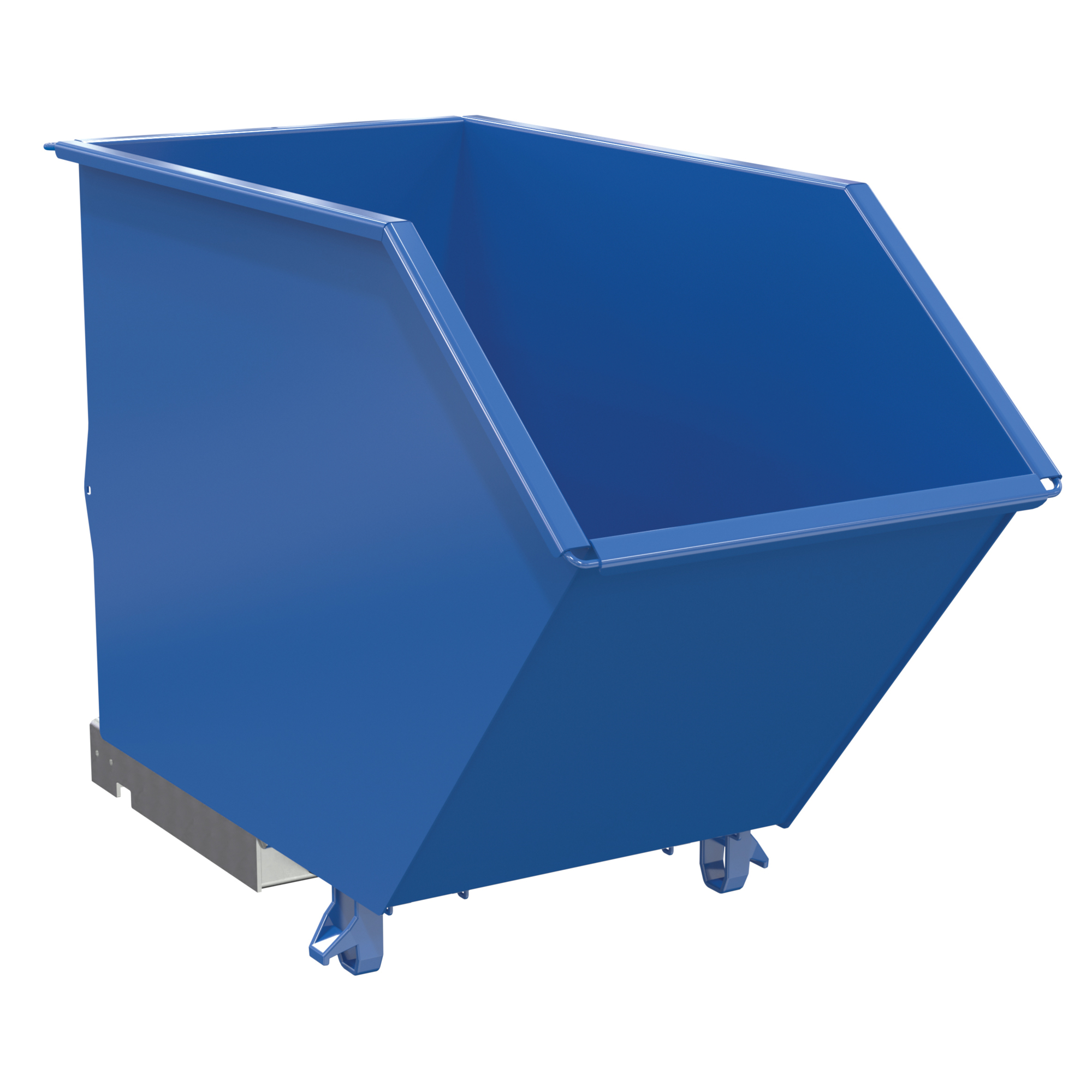 Vestil Low Profile Steel Hopper — 3/4 Cubic Yard, 6000-Lb. Capacity, Powder-Coat Finish, Blue, Model# H-75-HS